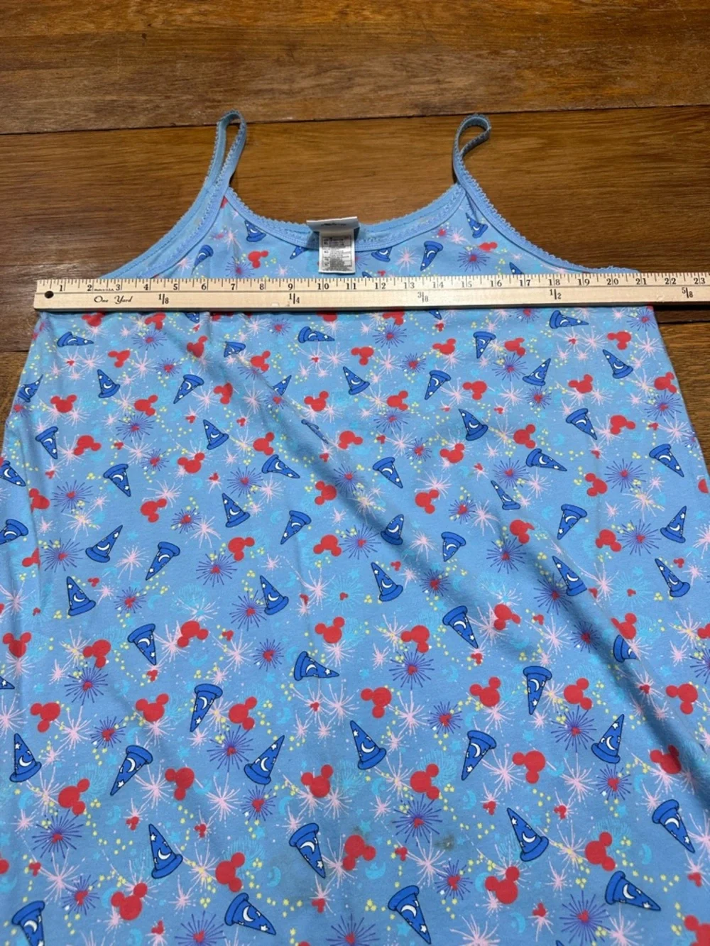 Disney Light Blue Printed Tank nightie  sz xl with Red Mickeys - Picture 5 of 9